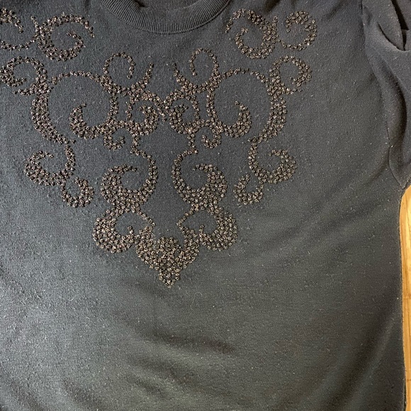 Duet Jet Black sweater with beads (photos show a bit more grey) Size L - Picture 4 of 6